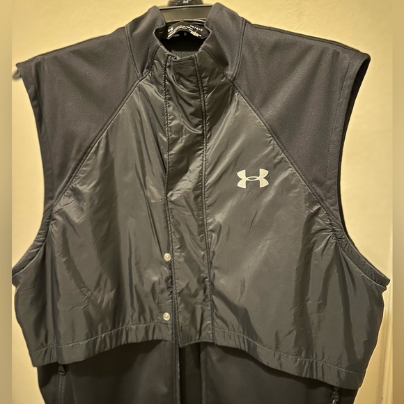 NEW WT UNDER ARMOUR COLDGEAR REACTOR RUN VEST BLACK SIZE LARGE SLEEVLESS - Picture 3 of 13
